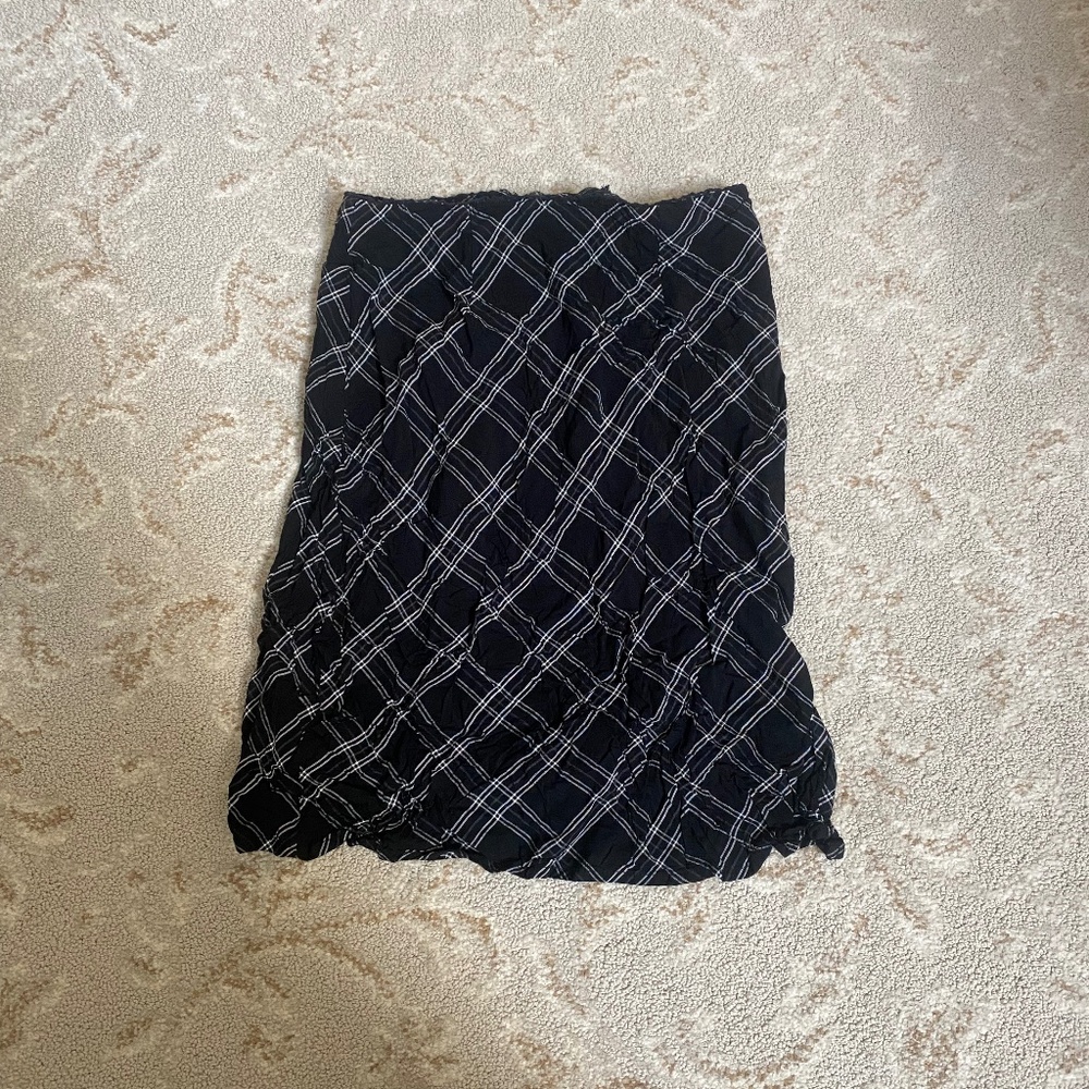 Plaid Midi Slip Skirt